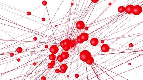 Abstract red waving 3D grid or mesh of pulsating geometric objects. Use as Stock Footage 78839807