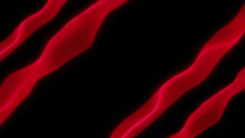 Abstract Red Wavy Lines on Black Background - 3D Technology Background at 60 fps Stock Footage 314474662