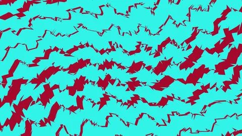 Abstract red wavy lines pattern on a light blue background Stock Illustration