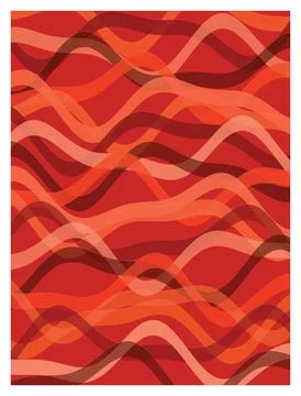 Abstract red wavy pattern with horizontal flowing lines and warm gradients. Stock Illustration