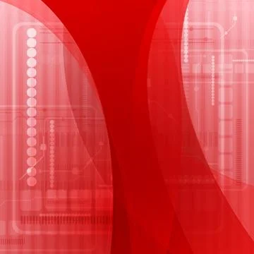Abstract red wavy tech background Illustrazione stock
