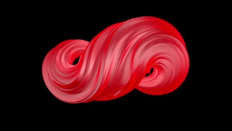 Abstract red whimsical infinity animation. 3D loop animation. Stock Footage 252587408