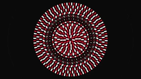Abstract Red White Circular Pattern Animation Stock Footage 347559644