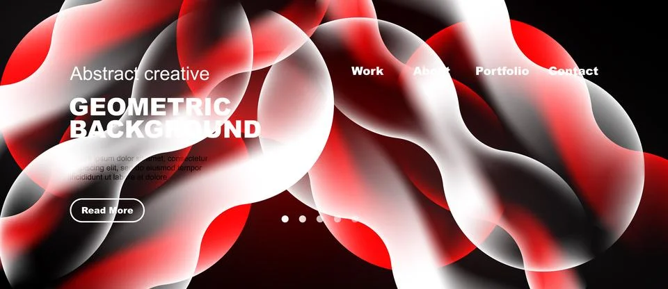 Abstract red, white design. Fluid shapes create dynamic background. Text Stock Illustration