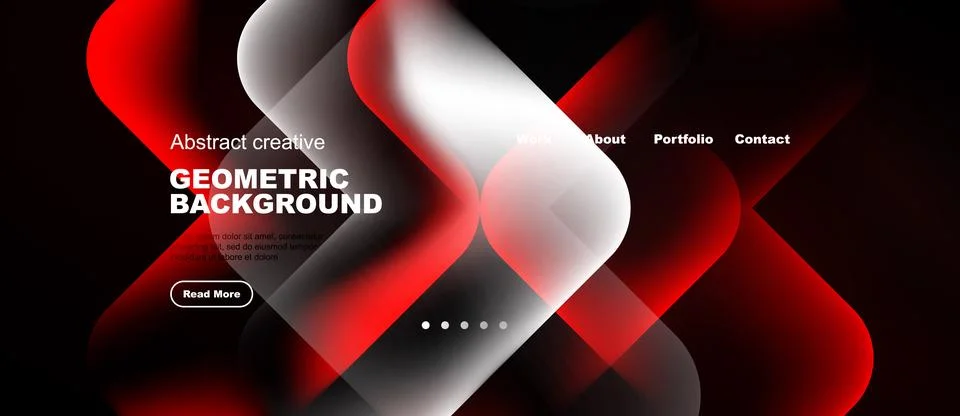 Abstract red, white design. Geometric shapes overlap creating dynamic visual Stock Illustration