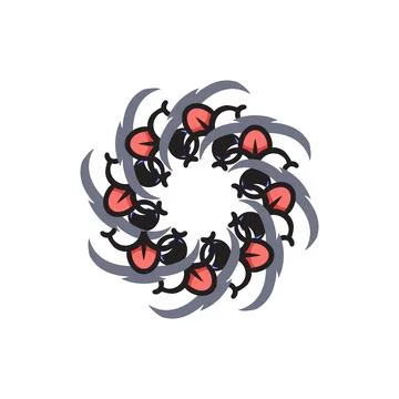 Abstract Red White Flame Swirl Design 库存插图