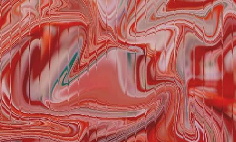 Abstract red white fluid marble swirl pattern with vertical ripple distortion Stock Illustration