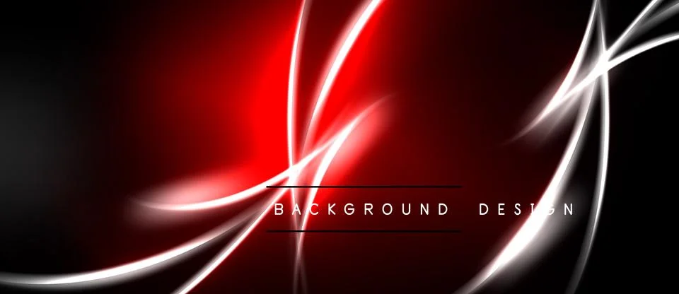 Abstract red, white lines create dynamic energy. Dark background emphasizes Stockillustratie