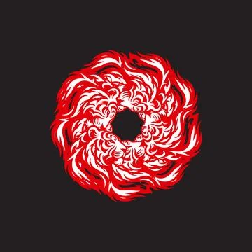 Abstract Red White Tiger Head Mandala Illustrazione stock