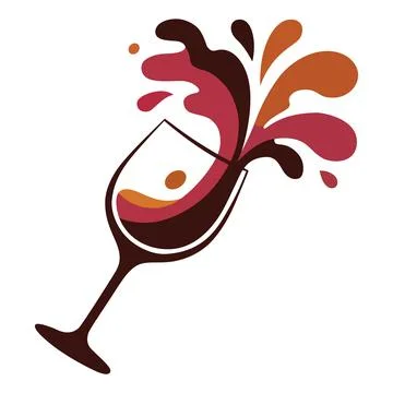 Abstract Red Wine Splash in Elegant Wine Glass Vector Illustration Stock Illustration