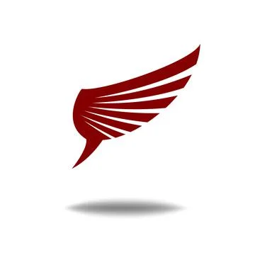 Abstract Red Wing Logo Symbolizing Speed and Freedom Stock Illustration