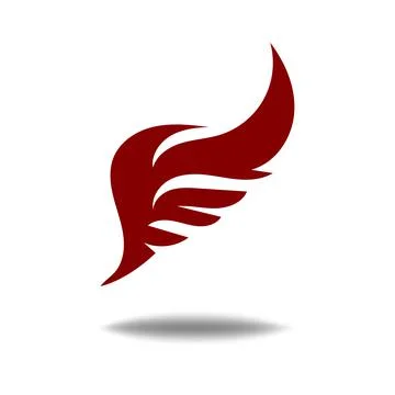 Abstract Red Wing Logo Symbolizing Speed and Freedom Illustrazione stock