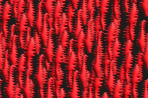 Abstract Red Worm Seamless Pattern 3D Illustration Background Stock Illustration