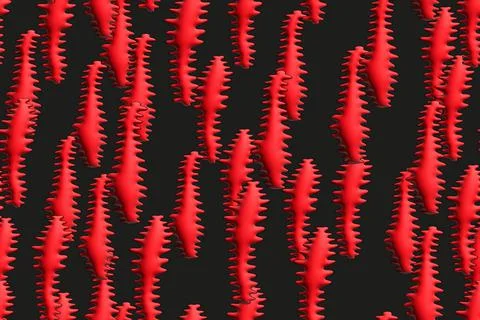 Abstract Red Worm Vector Seamless Pattern 3D Illustration Background Stock Illustration