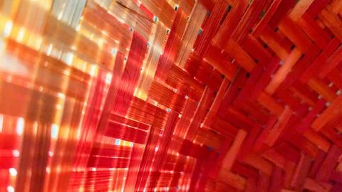 Abstract red woven texture with glowing light and translucent layers, perfe.. Stock Photos