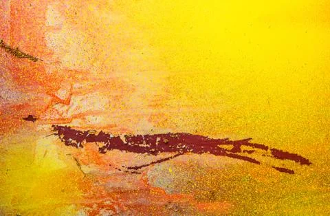 Abstract red yellow background surface of splashed color Stock Photos