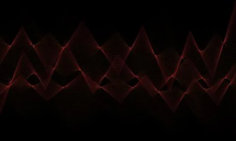 Abstract red zigzig on black color background. Stock Illustration