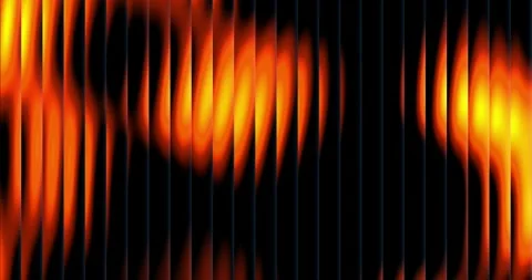 Abstract reeded glass texture with glowing orange light motion Stock Footage 329465755
