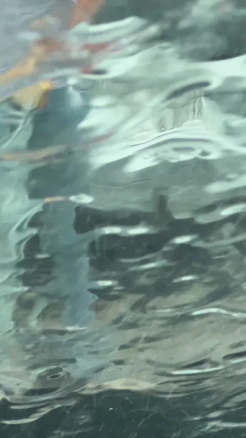Abstract Reflection Of City Life On Rippling Water Surface Stock Footage 340905411