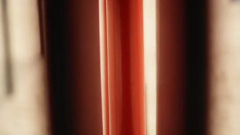 Abstract Reflection Effect, Red Tube with Light Reflection Stock Photos