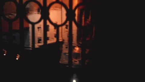 Abstract reflection of light on water through bars Stock Footage 301125876