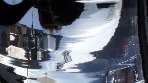 Abstract reflection in the metal mirror ... | Stock Video | Pond5