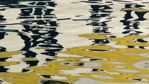 Abstract of reflection of rhum tour boat in St George’s town Stock Footage 75679930