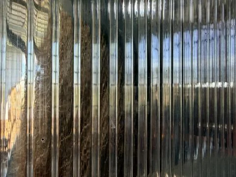 Abstract Reflection on Ribbed Glass Surface Stock Photos
