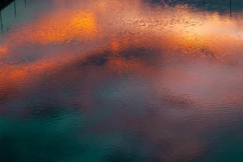 Abstract Reflection of Sunset on Water Stock Photos
