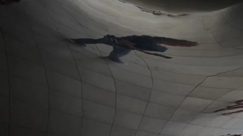 Abstract Reflection Under Cloud Gate Sculpture In Chicago Stock Footage 336268054
