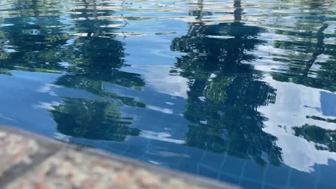 Abstract reflection on the water in swimming pool Stock Footage 277605564