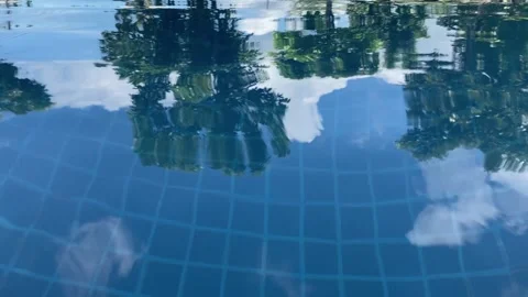 Abstract reflection on the water in swimming pool Stock Footage 277605677