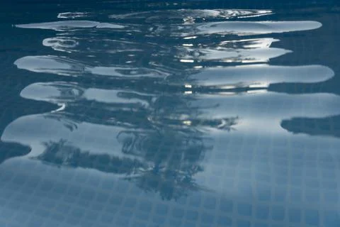 Abstract Reflections on Blue Pool Water Stock Photos