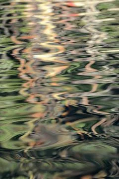 Abstract reflections in Conover Cove, Wallace Island, Gulf Islands, British C Foto stock