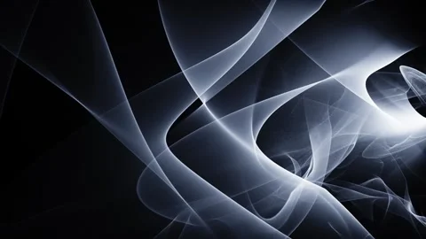 Abstract reflections, moving rays of caustics on a black background Video stock 305639056