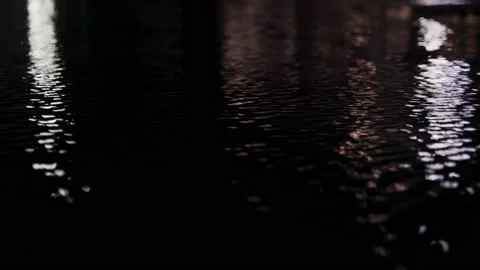 Abstract reflections on the surface of the water. Reflections of lanterns in the Stock Footage 134462834