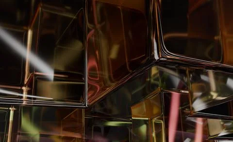 Abstract reflective cubes Stock Illustration