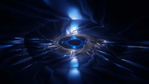 Abstract reflective tunnel 3d rendering illustration background Stock Illustration