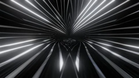 Abstract reflective tunnel 3d rendering illustration background Stock Illustration