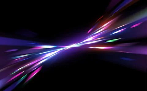 Abstract refraction glow effect on black background Stock Illustration