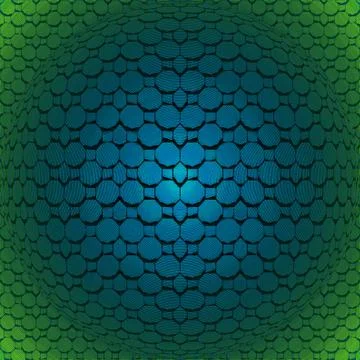 Abstract regular round pattern turquoise blue green dimensional Stock Illustration