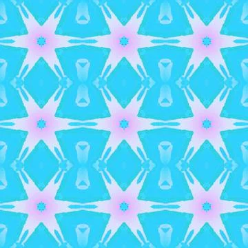 Abstract regular star pattern pink turquoise blue Stock Illustration