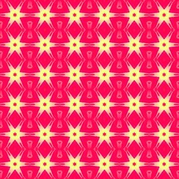 Abstract regular star pattern red yellow pink Illustrazione stock
