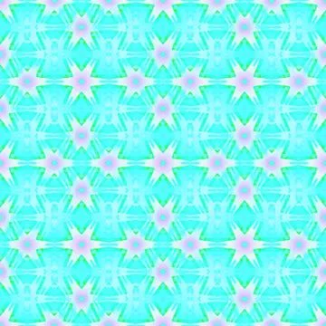 Abstract regular star pattern turquoise blue pink violet green Stock Illustration