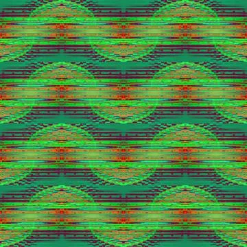 Abstract regular wavy background green orange red Stock Illustration