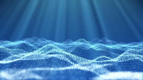 Abstract relaxing background animation. White digital waves seamlessly flowing Stock Footage 250813661