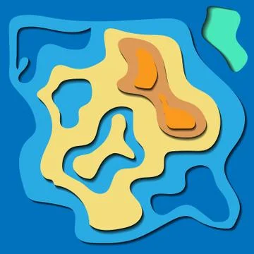 Abstract relief pattern in blue and sand shades Stock Illustration