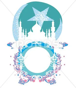 Abstract religious frame - ramadan kareem vector design Stock Illustration
