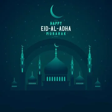 Abstract religious Happy Eid Al Adha Mubarak Islamic vector illustration Illustrazione stock