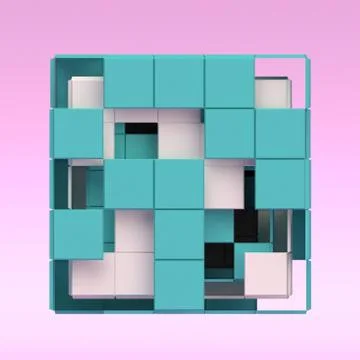 Abstract render cube. Illustrazione stock